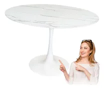 Comprar Mesa Tulip Mable Cocina Comedor 120 Cm Diámetro Símil Marmol