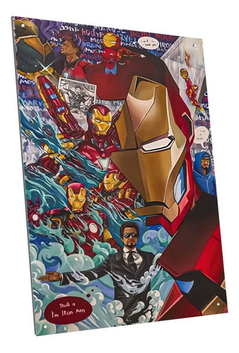 Cartel Chapa Decorativo Iron Man Modelo A6