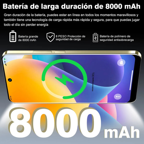 Teléfono Dual Sim 10gb Ram + 256gb Rom 6.79 Pulgadas Gran Pantalla Resolución 1920*1200 8000mah Octa Núcleo Smartphone