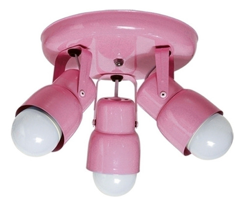 Spot Infantil De Techo, 3 Luces Color Rosa - Ju0030