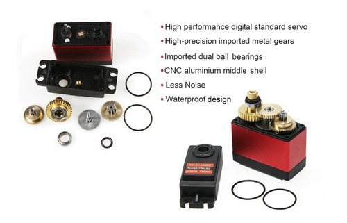 Servo Motor 20kg Torque, Digital Doble Balero Engranes Metal