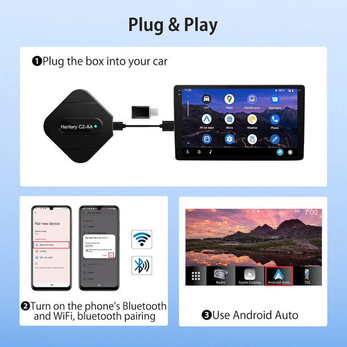 Adaptador Inalámbrico Para Automóvil Android, Dongle Inalámb