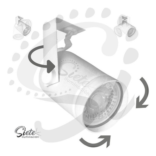 Imagen 2 de 6 de Barral Aplique Riel 3 Luces 7w Led Minimalista Spots Móviles Direccionables Apto Baño Pared O Techo Focos Incluidos