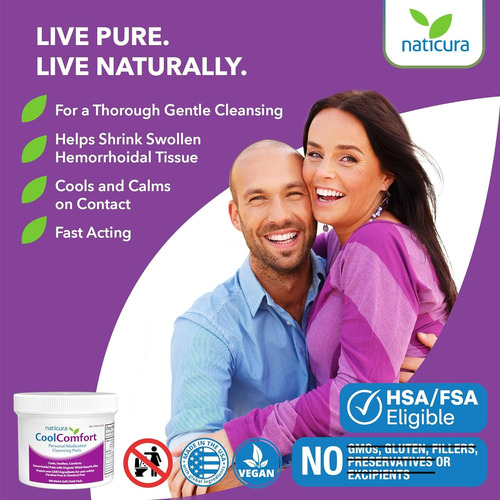 Pads Orgánicos Para Hemorroides Limpieza Suave 100 Unidades