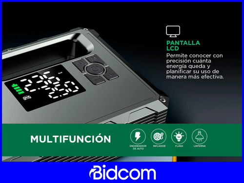 Inflador Eléctrico Portátil Gadnic Power Bank 10000 Mah