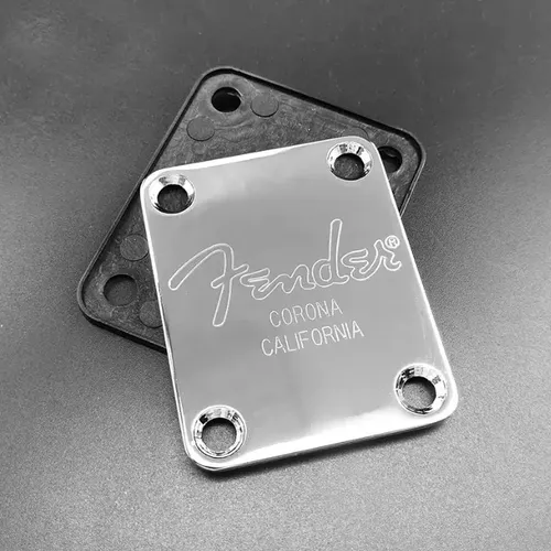 Neck Plate Fender Inox Completo + Parafusos E Plastic Back