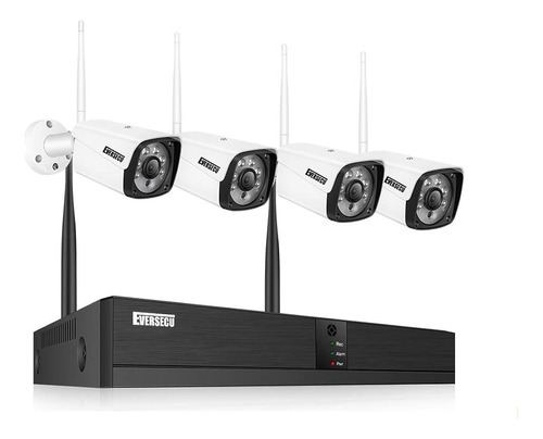 Eversecu 4ch Smart Wireless Security Camera System 4pcs 2k 3