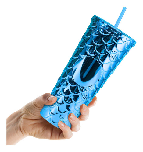 Termo Multifuncional Vaso Texturizado Diseño De Sirena 750ml Azul