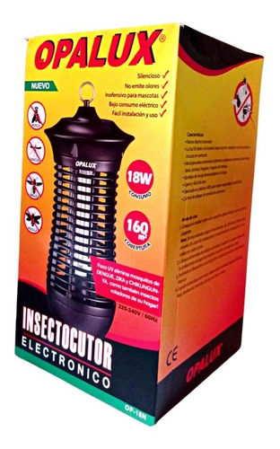 Imagen 6 de 8 de Insectocutor Eléctrico Anti Mosquitos Uv 18w Opalux 160m2
