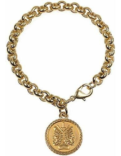 Pulsera De Dije - Manufactured In Usa - Janus 2-sided Charm