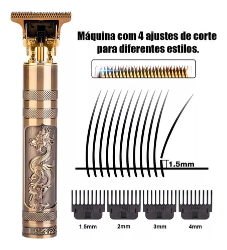 Maquina Acabamento Profissional Cabelo Barba Sem Fio Premium