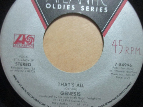 Mundo 45 Vinilo Genesis That`s All