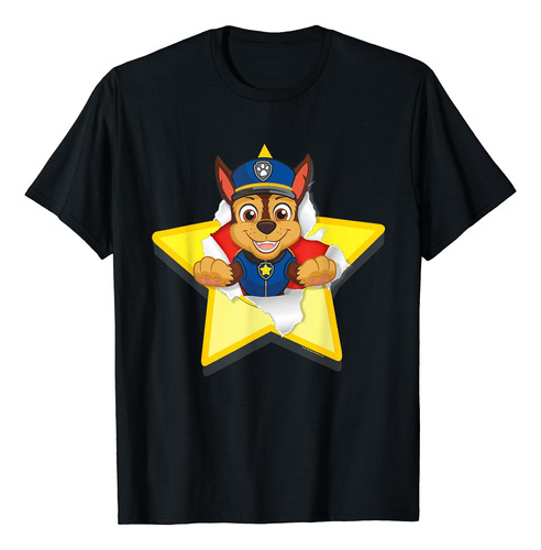 Paw Patrol Chase Camiseta Con Estrella Rasgada