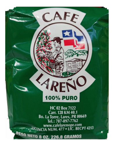 Cafe Lareno Bolsa De Café Puertorriqueño De 8 Onzas