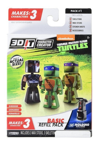 Juego Niños Pack Básico Creador 3d Tortugas Ninjas Adolescen