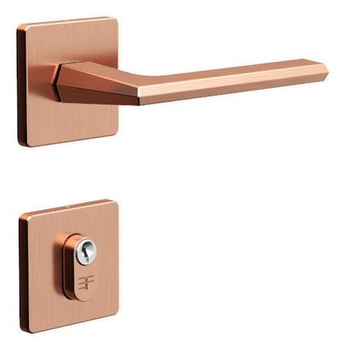Fechadura 3f Residencial Para Porta Externa Quadrada Rose