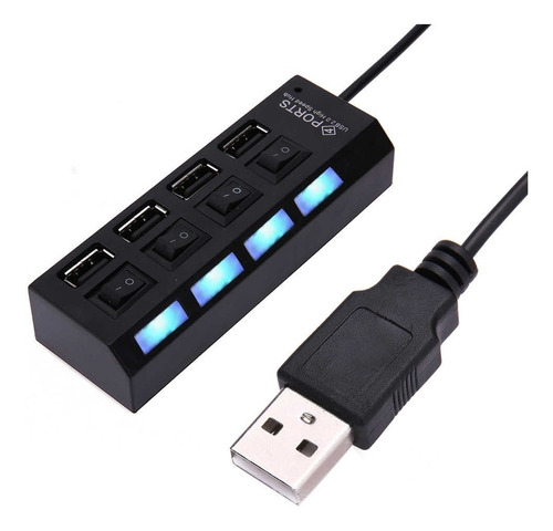 Hub Usb De 4 Puertos Para Pc Laptop 2.0