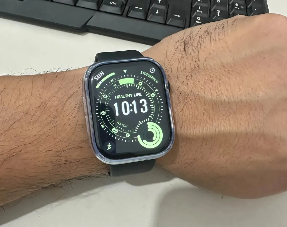 Relógio Smartwatch Microwear S11 Série 11 Cor Preto 47mm Amoled Nfc Gps Whatsapp - Lacrado