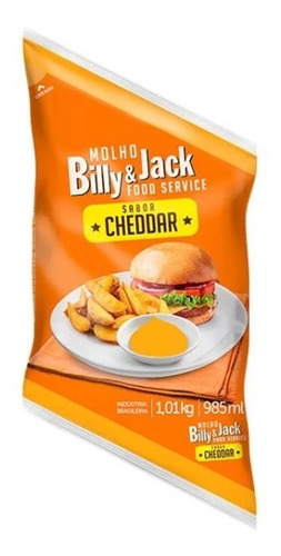 Molho Billy Jack Cheddar Para Lanches Sanduiches 1,01 Kg.