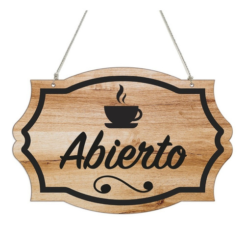 Letrero Cafetería Abierto - Cerrado Vintage 30x20cm Madera | Meses sin  intereses