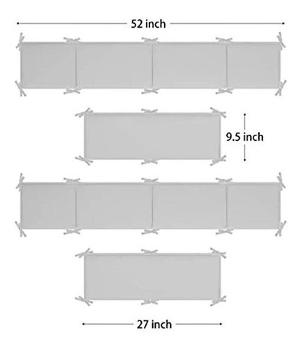 Tillyou Baby Safe Crib Bumper Pads For Standard Cribs Machi