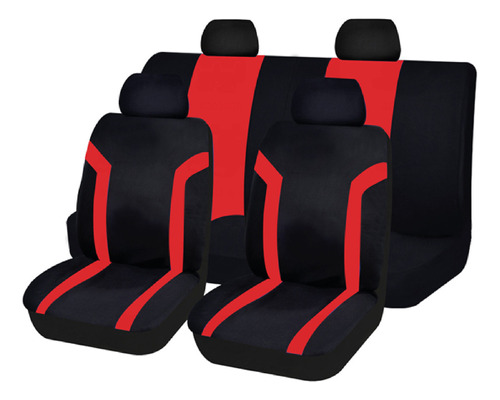 Juego Fundas Para Asiento Deportivas Universal Negro/rojo Ds