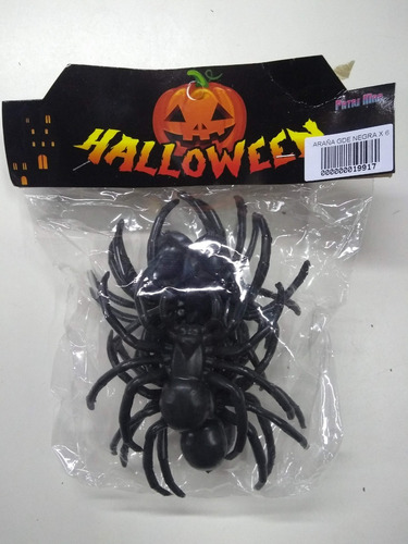 Imagen 3 de 4 de Arañas Negras Grandes X6 Halloween Decoracion Cotillon