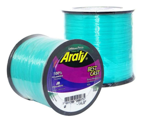 Linha Pesca Araty Best Cast 0,35 Mm Verde 926 M 18,7 Lbs