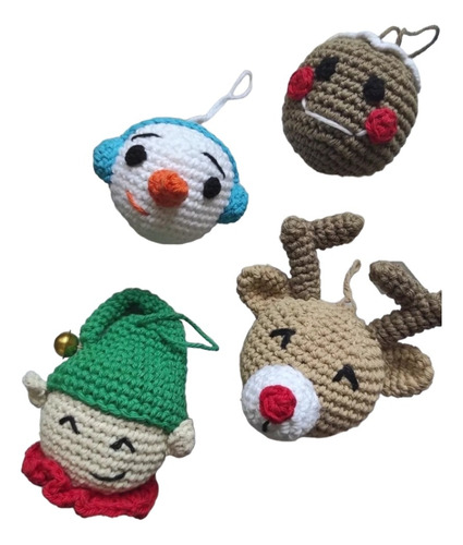 Bolas Navideñas Kids Tejido Crochet X 4 Uni