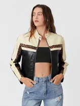 Comprar Campera Corta Crop Símil Cuero Shein Importada Eco Cuero