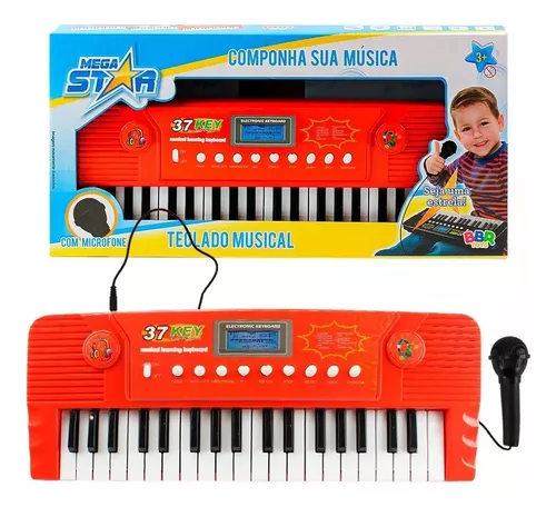 Teclado Infantil com Microfone - Mega Star - Componha sua Música - BBR Toys  - superlegalbrinquedos