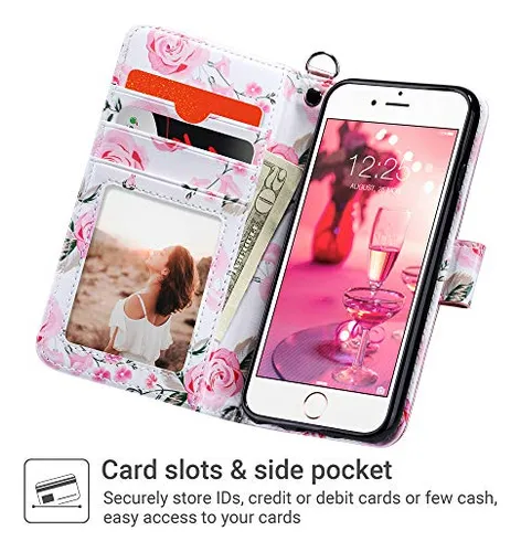 Funda Cartera Para iPhone 6s Plus iPhone 6 Plus Rose Dorado