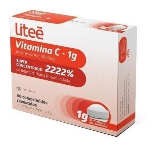 Vitamina C 1g 30 Comp (ácido Ascórbico) Imunidade