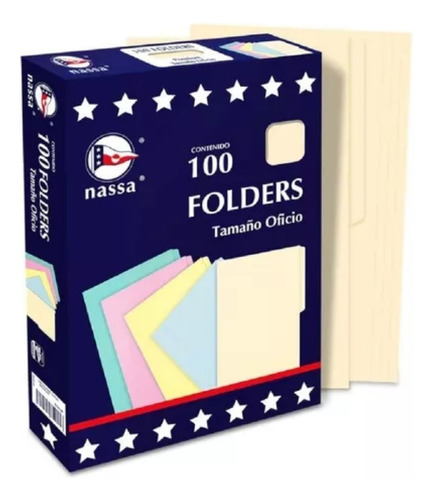 100 Folder Tamaño Carta Premium Nassa Oficina Color Color Crema