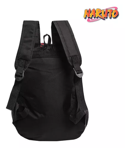 Mochila Escolar Bolsa Akatsuki Naruto Anime Preta Costas - Chic