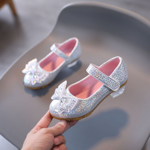 Elegantes Zapatos De Princesa De Cristal Perlado Para Niñas