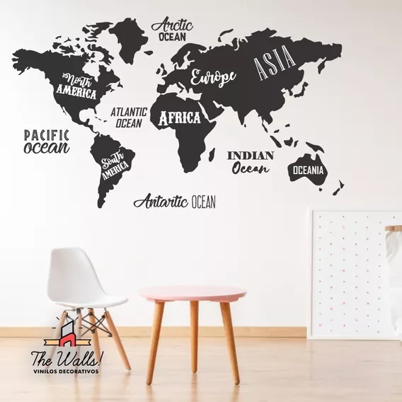 Vinilos Decorativos Pared Mapa Mundial Gigante Envio Gratis