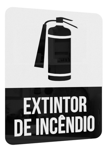 Placa Sinalização Acrílico Extintor De Incêndio Cafeteria 