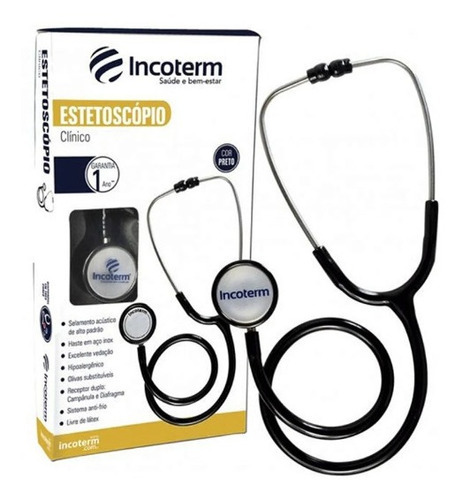 Incoterm Clinico Estetoscópio Ec 100 Cor Preto 