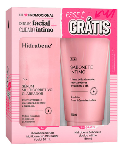 Kit Multicorretivo Clareador + Sabonete Intimo - Hidrabene