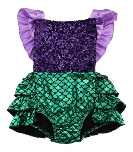 Fantasia Pequena Sereia Body Bebê - Ariel Baby Roupa