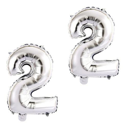 22 - Balão Metalizado Prateado Médio 40 Cm Para Ano Novo