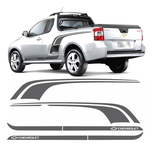 Kit Faixa Chevrolet Montana 2013 Adesivo Lateral Decorativo