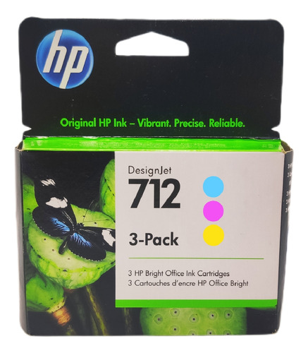 Kit Com 12 Cartuchos 712 De Cada Cor Hp C/ Preto 38ml T250