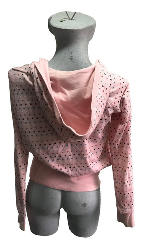 Sudadera Para Mujer Dama Corazones Escote En V Rosa Casual S (Usado)