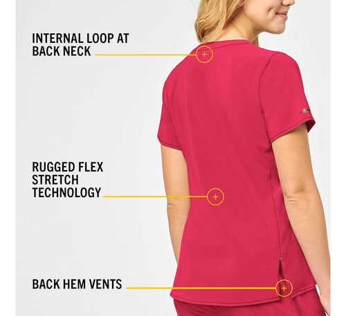 Camiseta Scrub Carhartt Force Modern Fit Para Mujer Con Bols