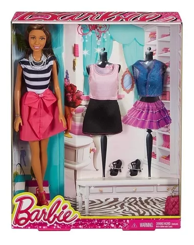 Boneca Barbie Fashionista Morena Com Roupinhas e Acessórios Modelo