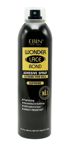 Ebin Wonder Lace Bond Spray Adhesivo De Peluca Encaje 420ml