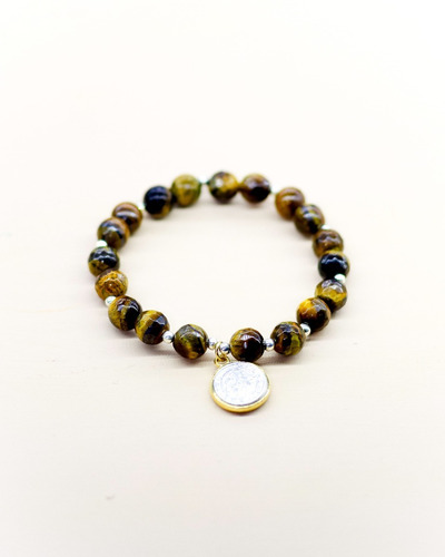 Imagen 3 de 4 de Pulsera Piedra Con San Benito Colgando - Caballero