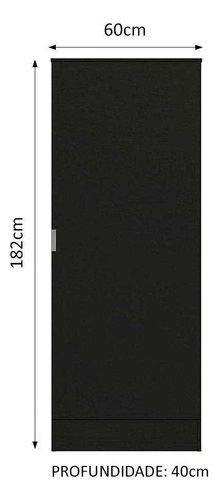 Armário Multiuso 60 Cm 1 Porta Madesa Preto
